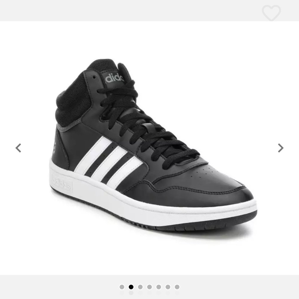 Adidas Hoops 3.0 Mid Basketball Shoe Black (W 8.5, M 7)